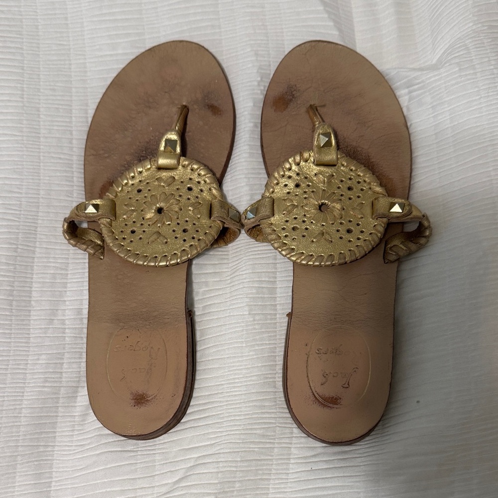 Jack Rogers Metallic Gold Sandals